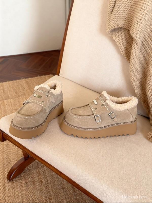 SugarSu Retro Platform Snow Boots Chunky Sole Casual Shoes - KFY00270