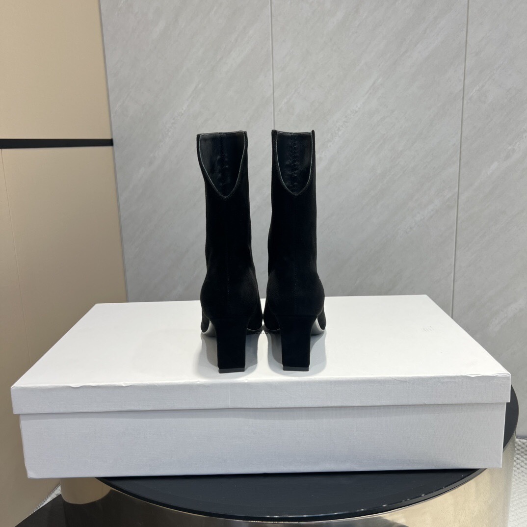 Khaite 2025 SS Collection Square Toe Slip-On Ankle Boots - KFY00390