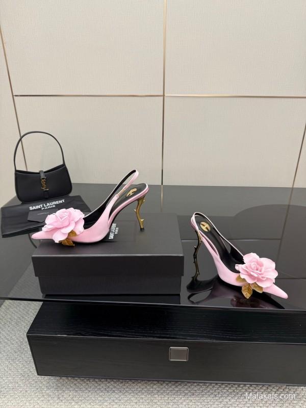 Saint Laurent 25FW Spring Collection Rose Thorn High Heels - KFY00320