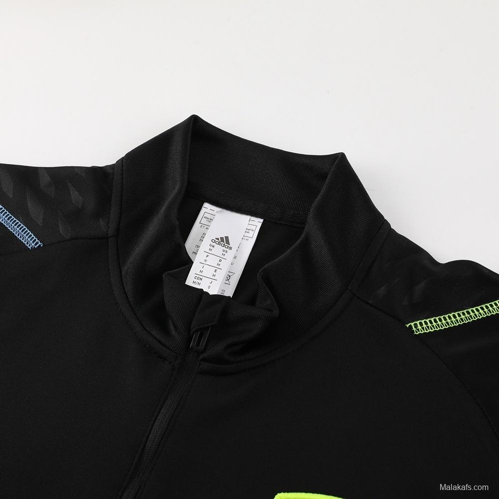 23/24 Arsenal Black S-2XL Half Zipper Jacket+Long Pants