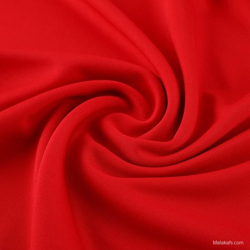 23/24 AC Milan Red S-2XL Half Zipper Jacket+Long Pants