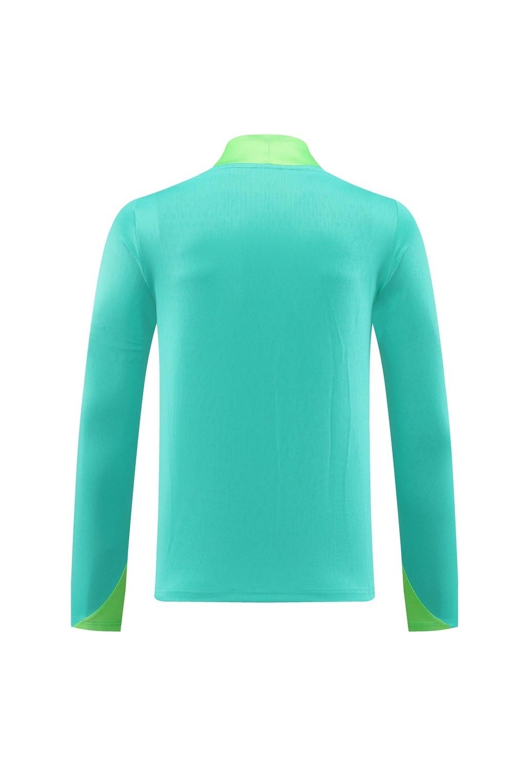 2025 Brazil Lake Green Half Zipper Jacket+Long Pants