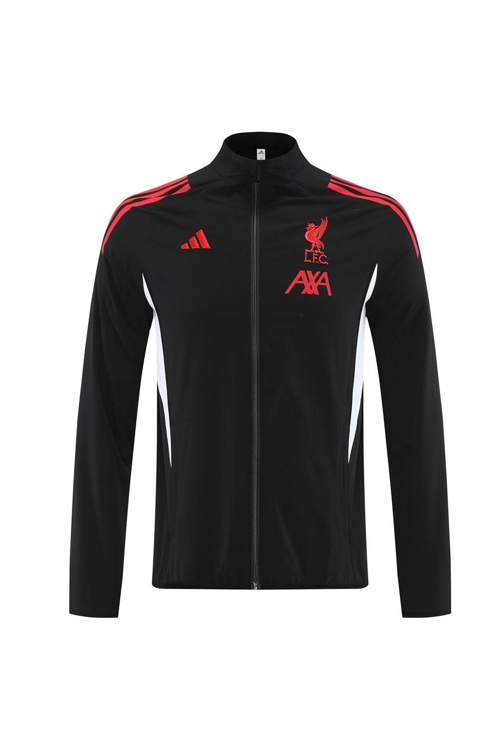 25/26 Liverpool Black S-2XL Half Zipper Jacket+Long Pants