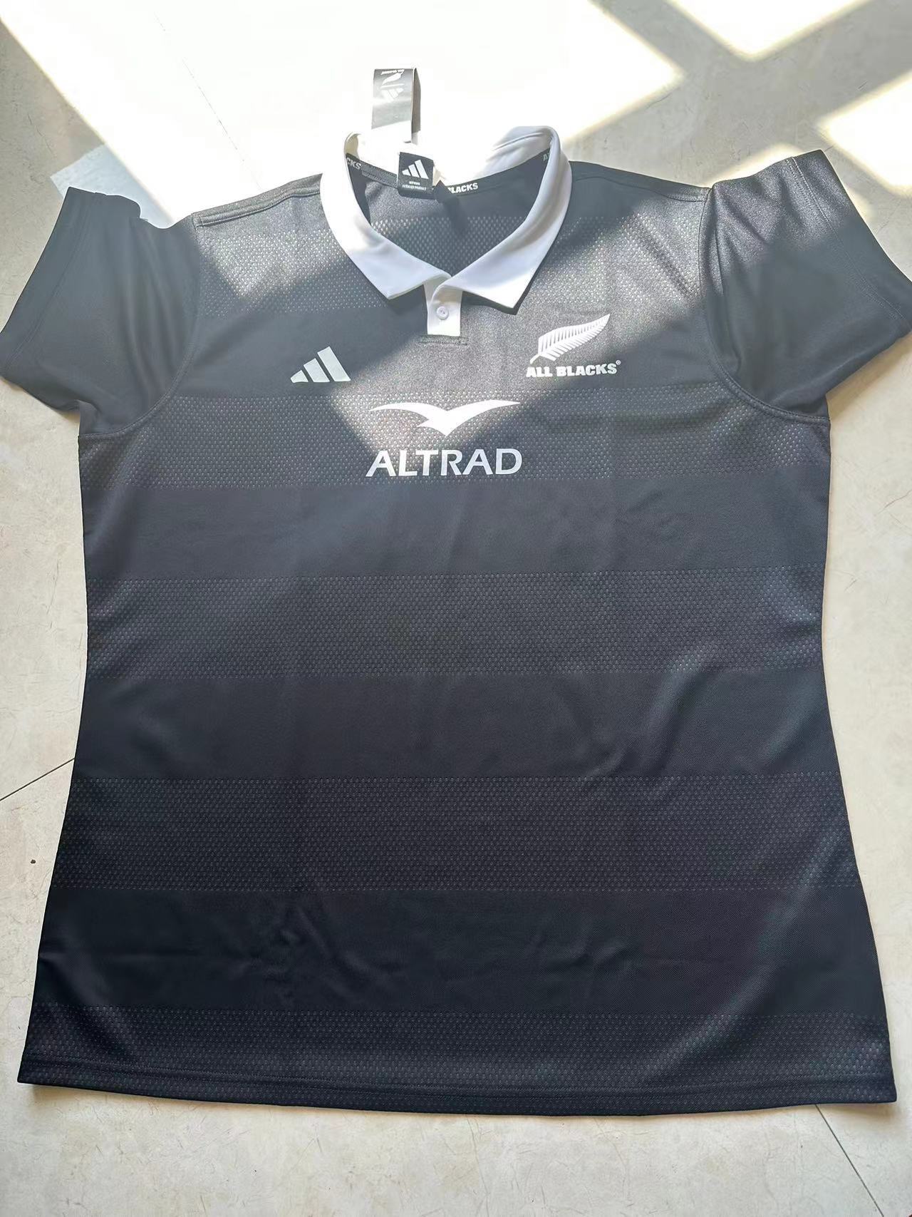 2026 New Zealand All Blacks Black with White Collar Jersey