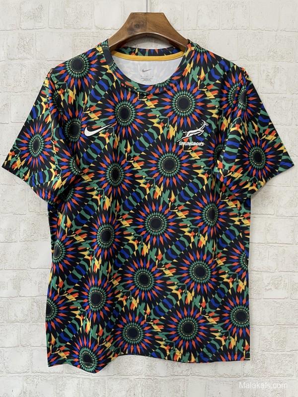 2026 South Africa Springboks Multicolor with Kaleidoscope Sunburst Jersey