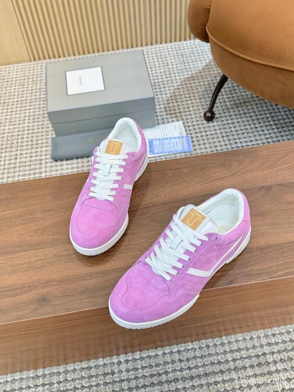 TOM FORD 2025 SS Casual Sneakers with Classic Color Blocking and Imported Leather Insole - AS00350