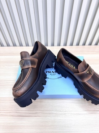 Prada Platform Loafers with Lightweight Anti-Slip Sole - LY00300
