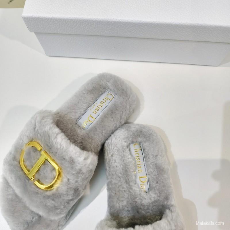 Dior Metal Buckle Wool Slippers Series - LY00280