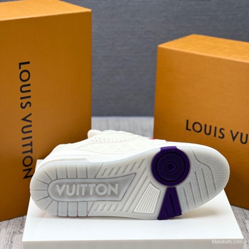 Louis Vuitton Trainer Retro Basketball-Inspired Sneakers with Mixed Materials - LY00430