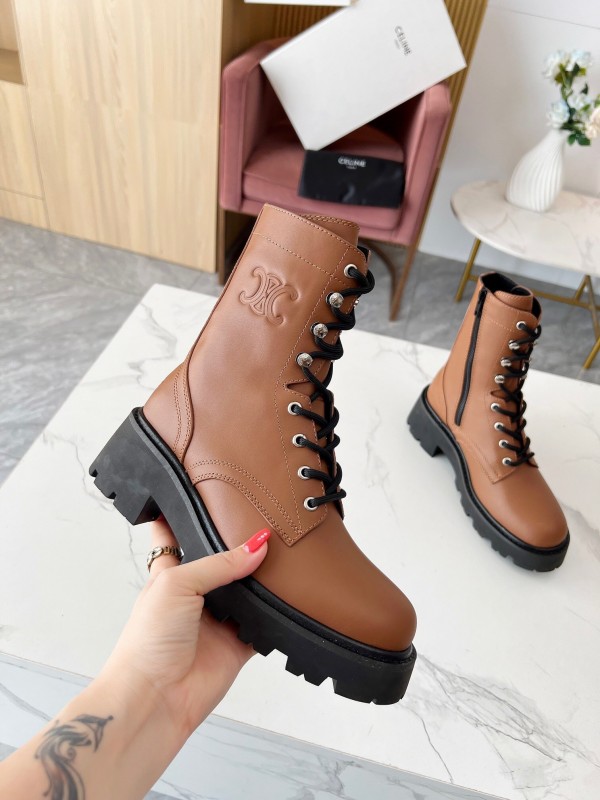 CELINE Triomphe Ankle Boots with 5cm Heel - L Y00340
