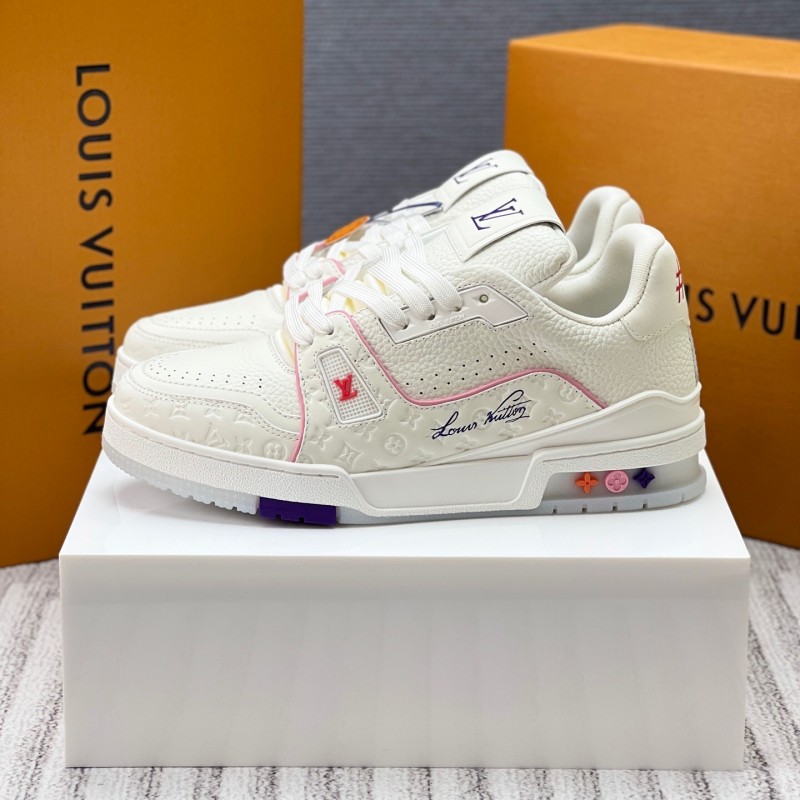 Louis Vuitton Trainer Retro Basketball-Inspired Sneakers with Mixed Materials - LY00430