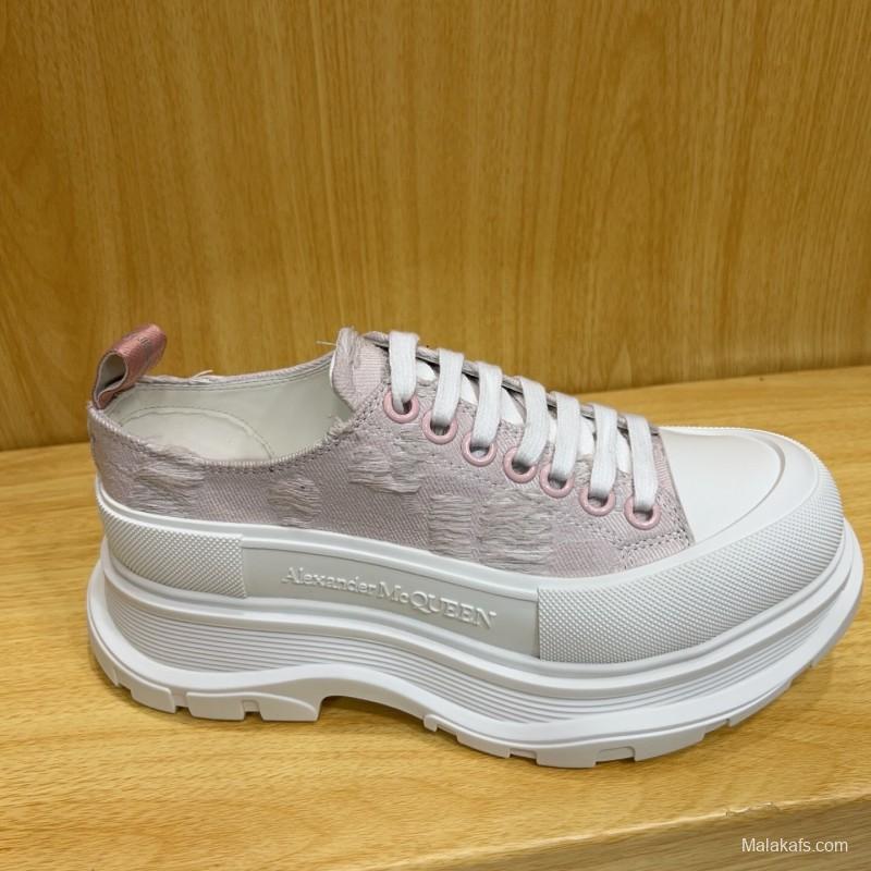 Alexander McQueen Spring Summer 2025 Blue Woven Platform Sneakers - AS00300