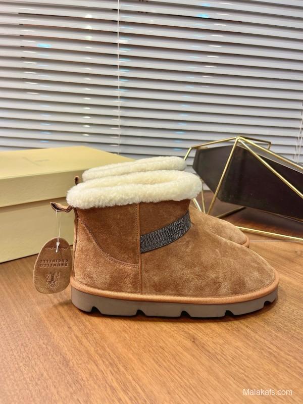 Brunello Cucinelli Winter New Snow Boots Sheepskin Buns Boots - AS00350