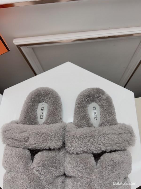 H Erijus Shoes 2025/SS Teddy Wool Slippers - LY00270