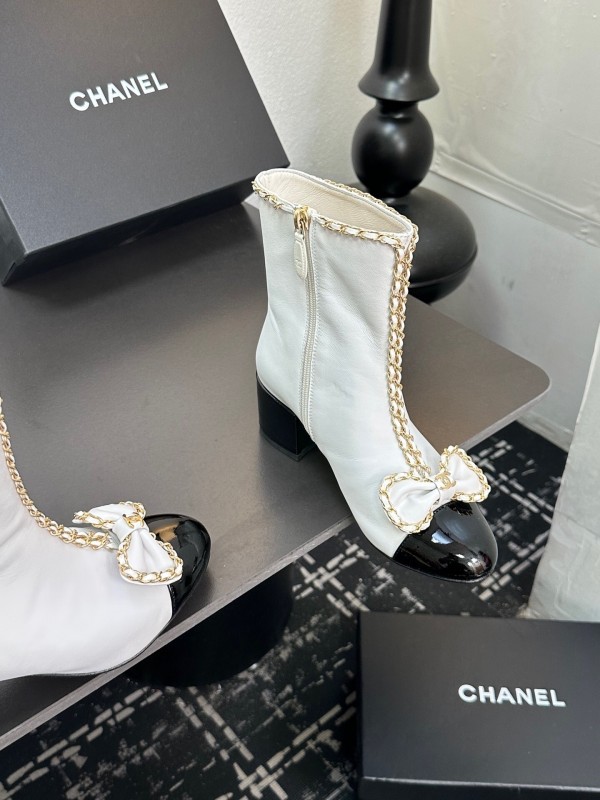 Chanel 2025/SS Bow Chain Stiletto Ankle Boots - LY00370