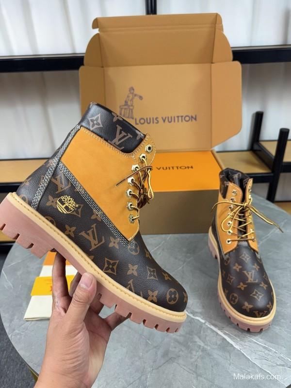 Timberland x LV Monogram Ankle Boots Waterproof Suede Leather - LY00380