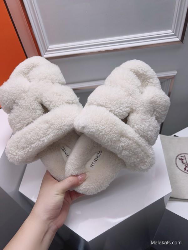 H Love Erjiu Fur Slippers - LY00270