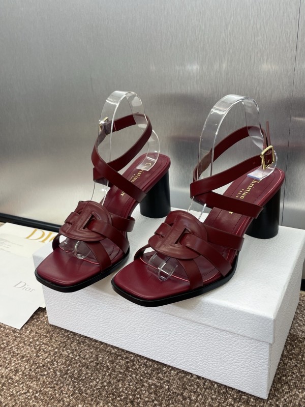 Dior D-Club Jelly Color Hollow Layered Cross Strap High Heel Women Shoes - KFY00290