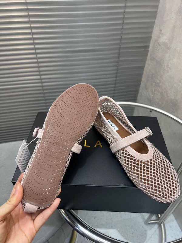 ALAIA 2025 Spring Summer Collection New Color Net Flat Sandals - KFY00270