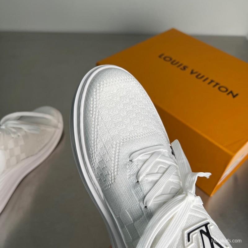 Louis Vuitton Beverly Hills Monogram Knit Sneakers with Imported IP Foam Sole - YC