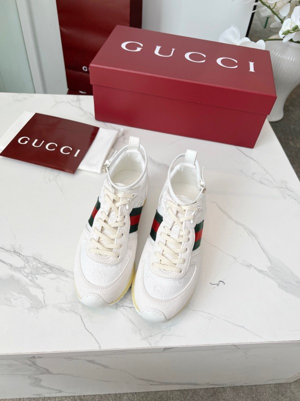 Gucci Women's Casual Shoes with GG Supreme Print and Metal Bit - AS00330
