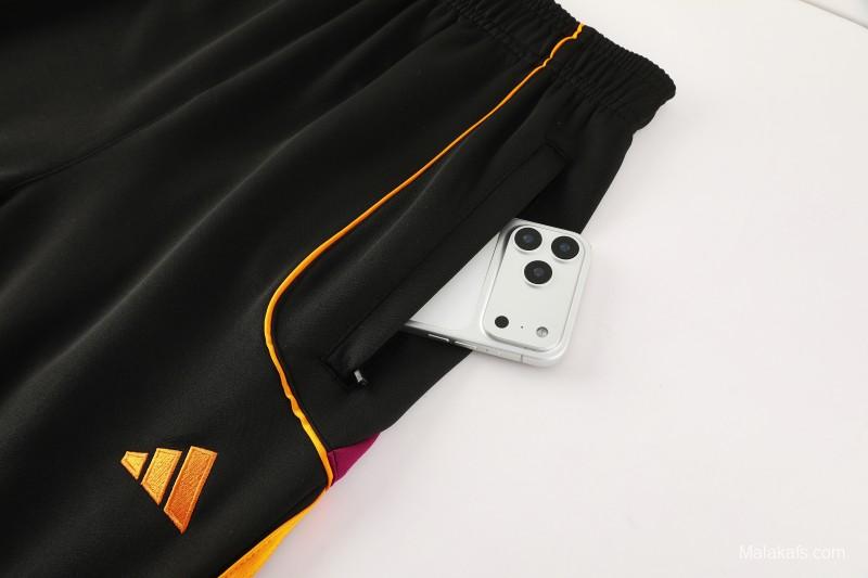 25/26 Roma Black Full Zipper Jacket+Long Pants