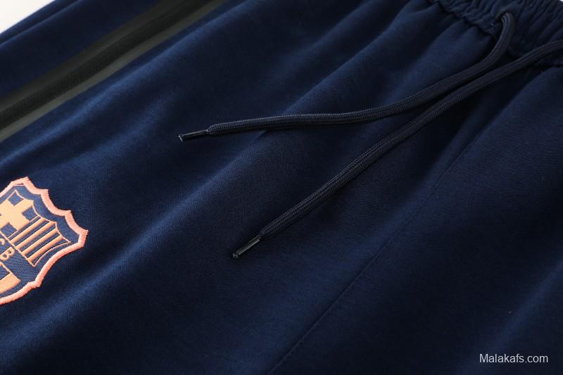 25/26 Barcelona 01 Royal Blue Hoodie Full Zipper Jacket+Long Pants