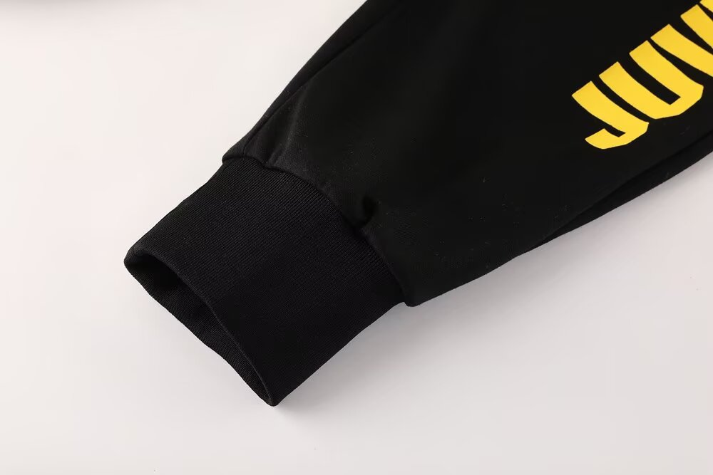 25/26 Juventus Black Sweatshirt Full Zipper Jacket+Long Pants