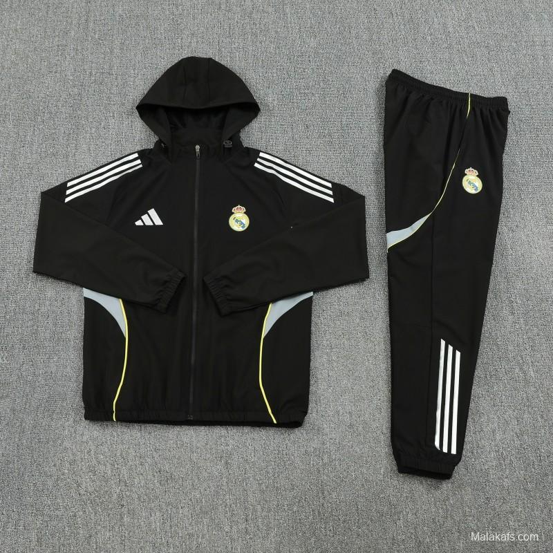 25/26 Real Madrid Blue Full zipper Jacket Tracksuit+ long pants