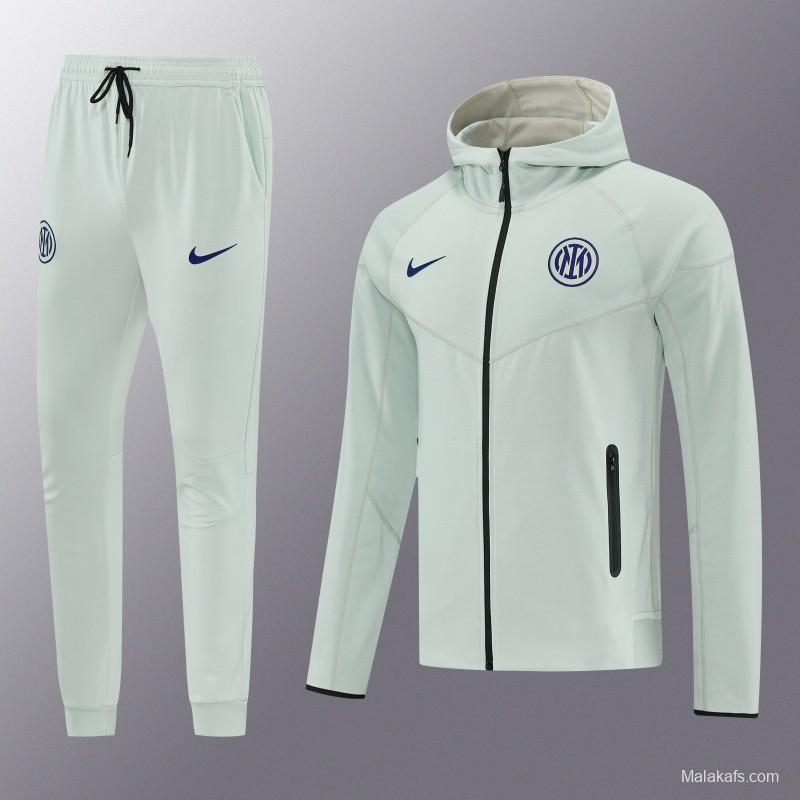 26/27 Inter Milan Light Mint Full Zipper Hooded Tracksuit + Long Pants