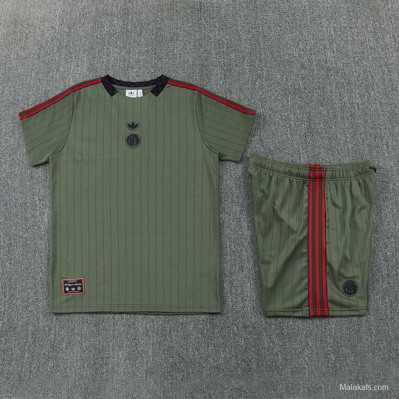 26/27 Bayern München  Forest Green  Pinstripe  Short Sleeve+Soccer Shorts