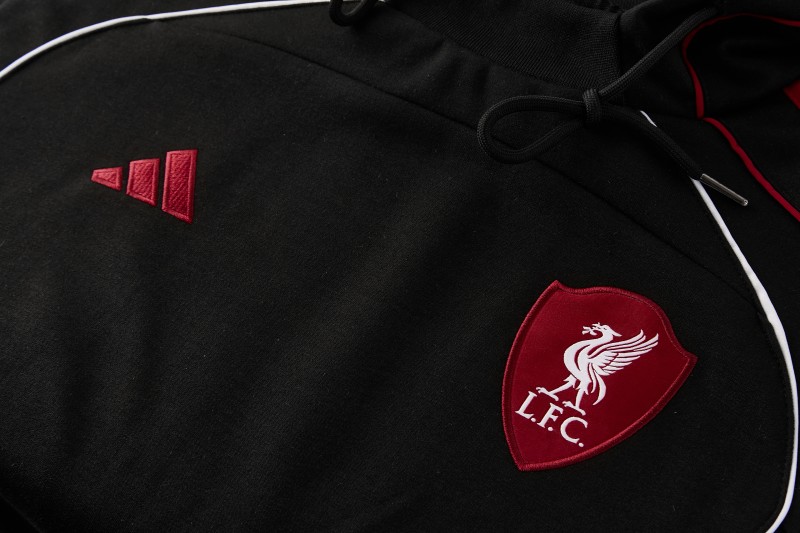 26/27 Liverpool  Black Full Zipper Hooded Jacket Tracksuit + Long Pants