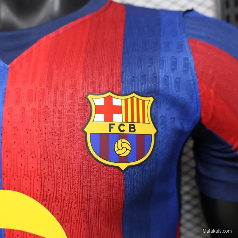 Player Version 25/26 FC Barcelona Blue & Red Vertical Stripes with Spotify Home Jersey