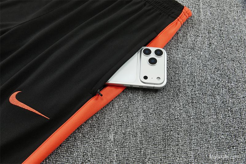 2026 Netherlands Black & Orange  Half Zipper Jacket Tracksuit + Long Pants