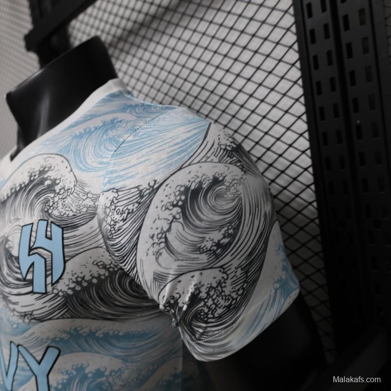 Player Version 26/27 Al-Hilal SFC White & Blue Hokusai Wave Print Special Edition Away Jersey