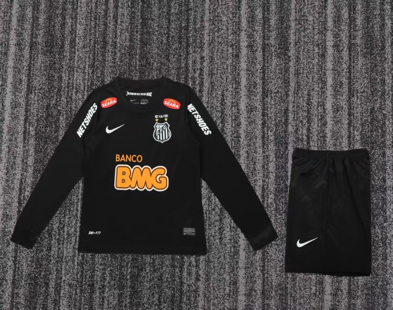 Retro Kids 12/13 Santos FC Black Long Sleeve Jersey