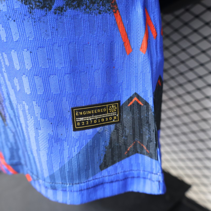 Player Version 2026 Croatia Third Special Edition Blue with Abstract Geometric Brushstroke Pattern Jersey