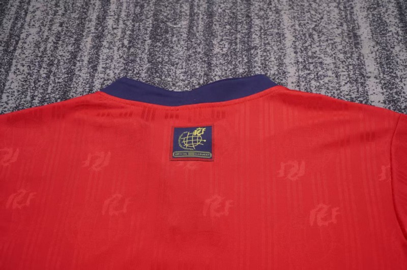 Retro 1996 Kids Spain Red & Navy Diagonal Split Home Jersey