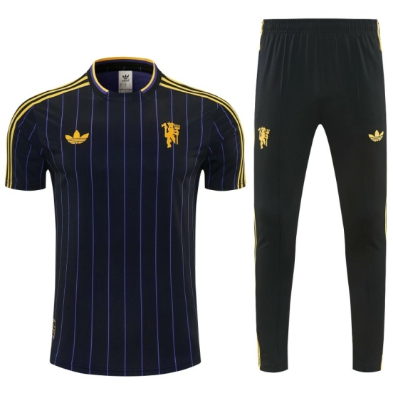 26/27 Manchester United Black Short Sleeve Tracksuit + Long Pants
