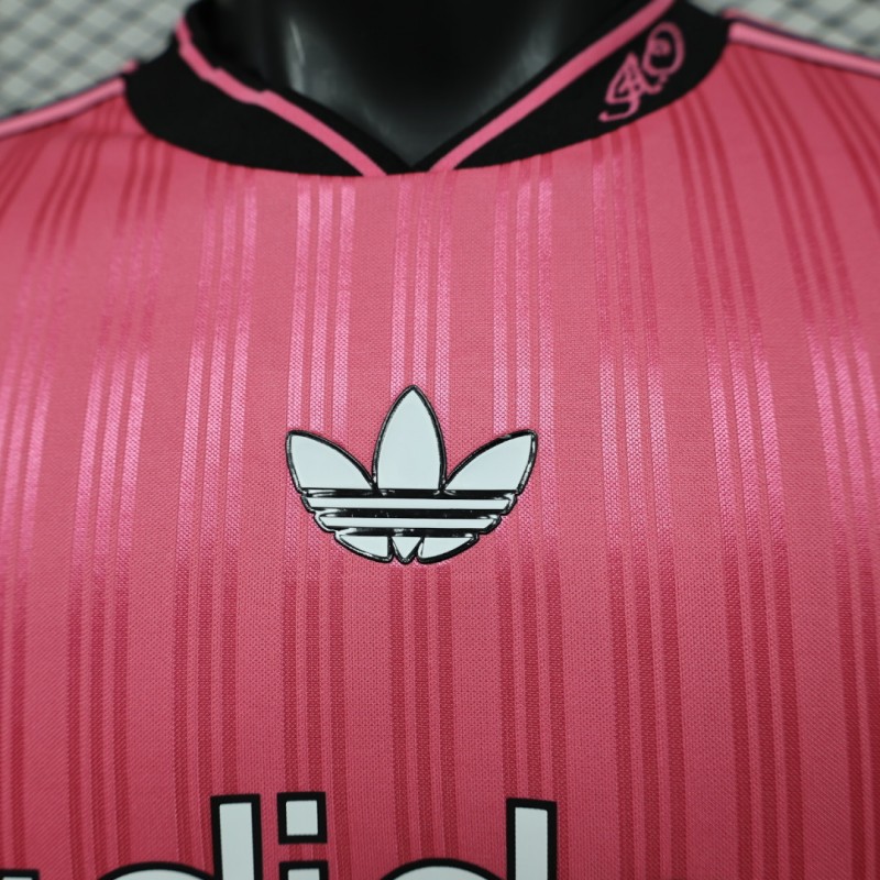 Player Version 2026 Adidas Originals Pink Stripe Retro Football Jersey
