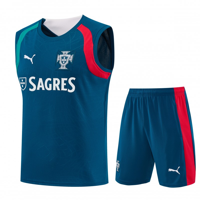 26/27 Portugal  Dark Teal Sleeveless Training Vest +Shorts Set