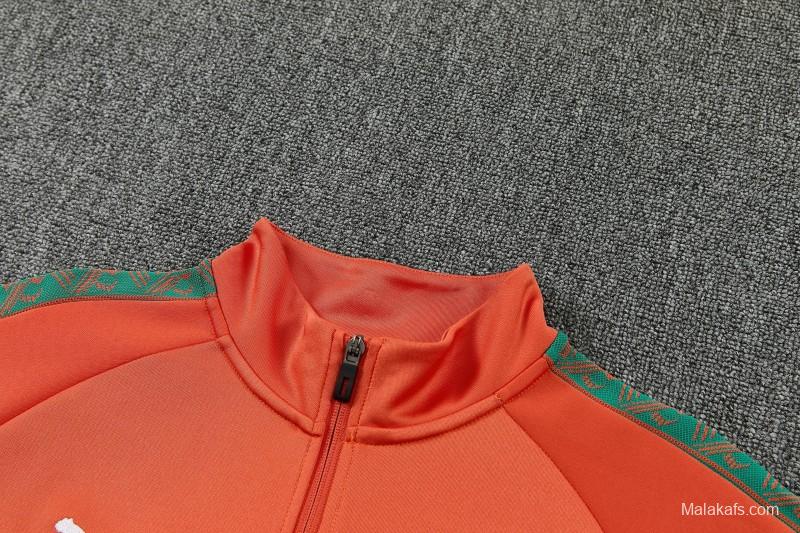 26/27 Côte d'Ivoire Orange Full Zipper Jacket Tracksuit + Long Pants