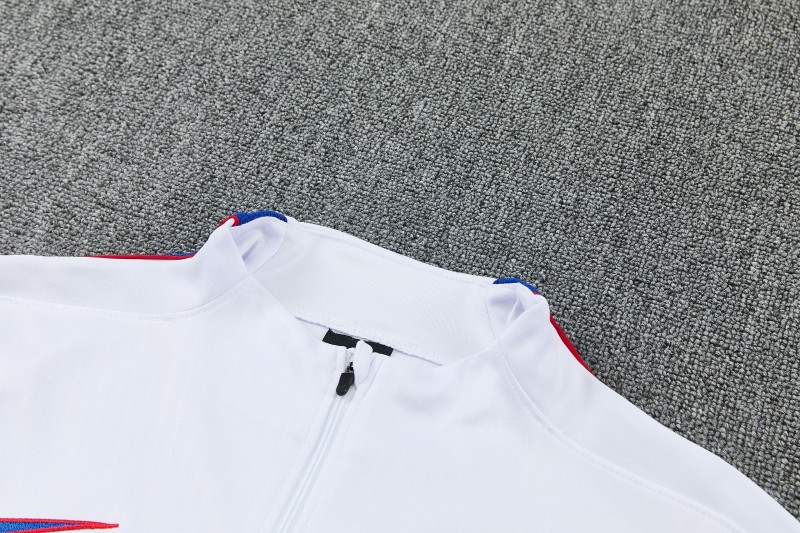 26/27 Chelsea  White & Blue Half Zipper Jacket Tracksuit + Long Pants
