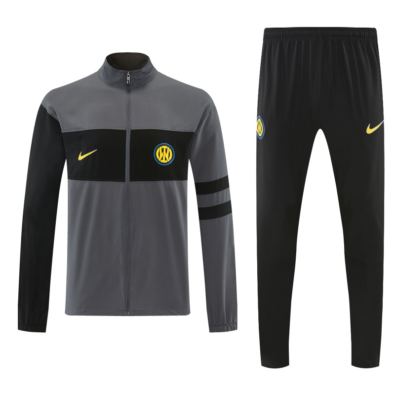 26/27 Inter Milan Grey & Black Full Zipper Jacket Tracksuit + Long Pants