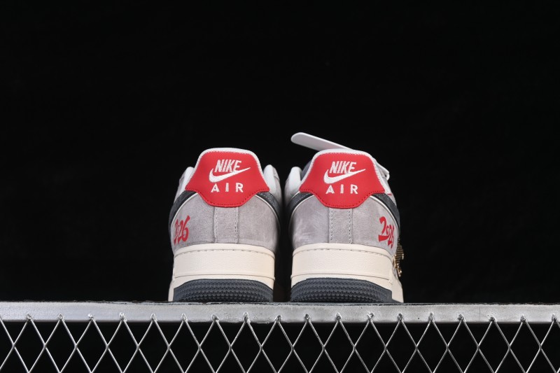 Nike Air Force 1 '07 Low Year of the Horse Limited Edition Gray Red Texture Casual Skateboard Shoes - HT5088-628