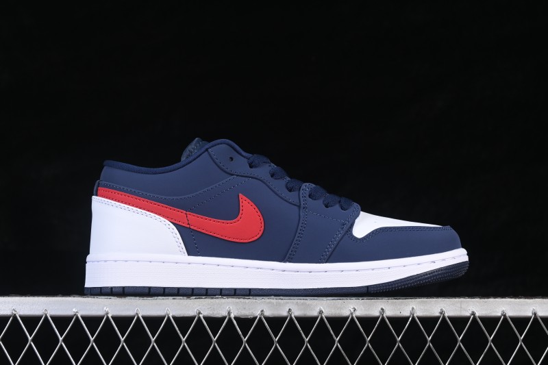 Nike Air Jordan 1 Low Retro Basketball Sneakers with Iconic Color Blocking - CZ8454-400
