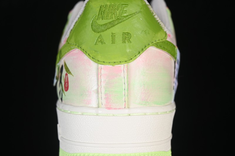 Nike Air Force 1 '07 Low 'Childhood Sweethearts' Limited Edition Casual Sneakers with Bamboo Motif and Hand-Painted Details - FB1839-515
