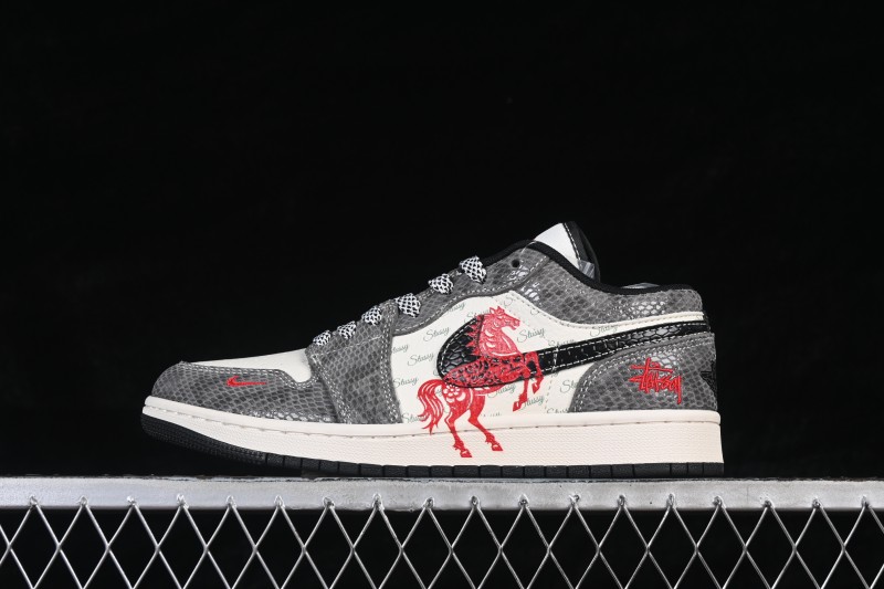 Nike Air Jordan 1 Low AJ1 Chinese New Year Year of the Horse Premium Custom Low-Top Retro Basketball Shoes - FC7688-202