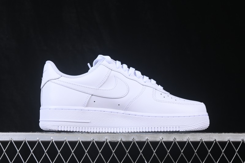 Nike Air Force 1 '07 Low Low-Top Casual Sneakers All-White Leather - CW2288-111