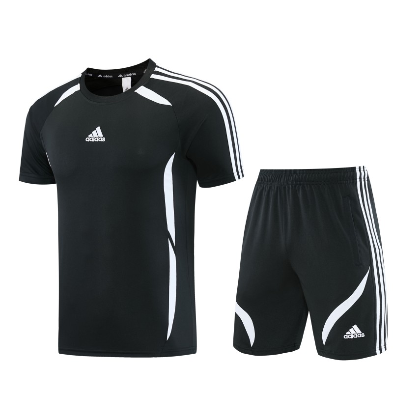 26/27 Adidas 16 Black Short Sleeve+Soccer Shorts